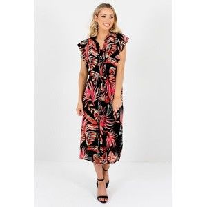 Valentines Red Floral Midi Dress M